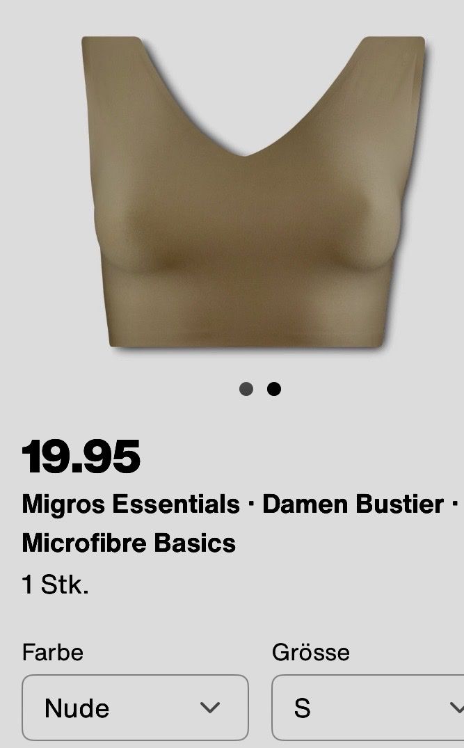 Migros Tops: Migros Damen Bustier Essentials Microfaser Basics, Gr. S – Neuf (Voir description) à Illnau par Sniwi67 5