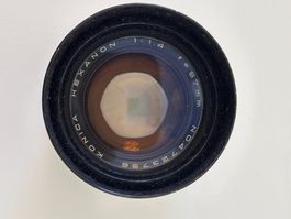 Konica Hexanon 57mm f1.4 lens used condition silver black