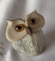 Eule Figur ist ein Naturstein Handgemacht einzigartig 