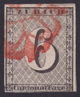 2W .3.01, ZÜRICH 6, Type I, 71.Marke, mit Abart + Attest