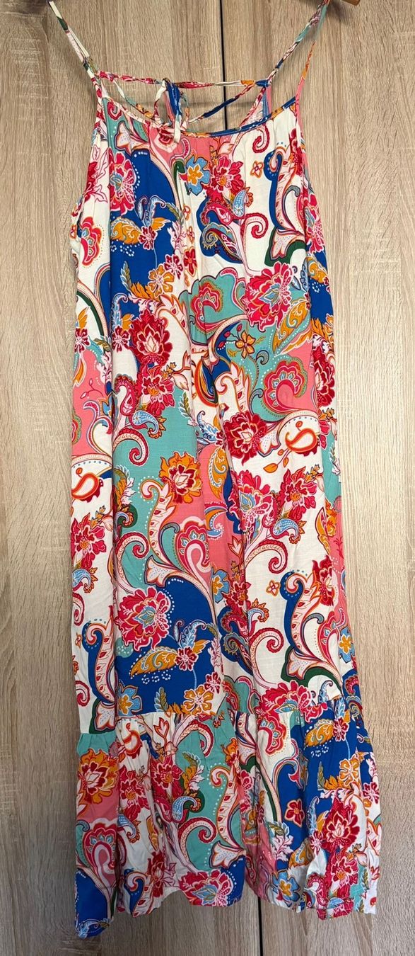 C&A Vestiti: Langes Kleid Marke C&A bunt Viskose Sommer – Usato da Nussbaumen AG venduto da brigitebardot