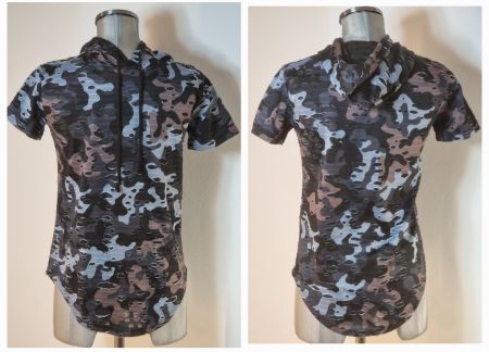 158 154 RESET cooles Kapuzen T-Shirt Hoodie camouflage