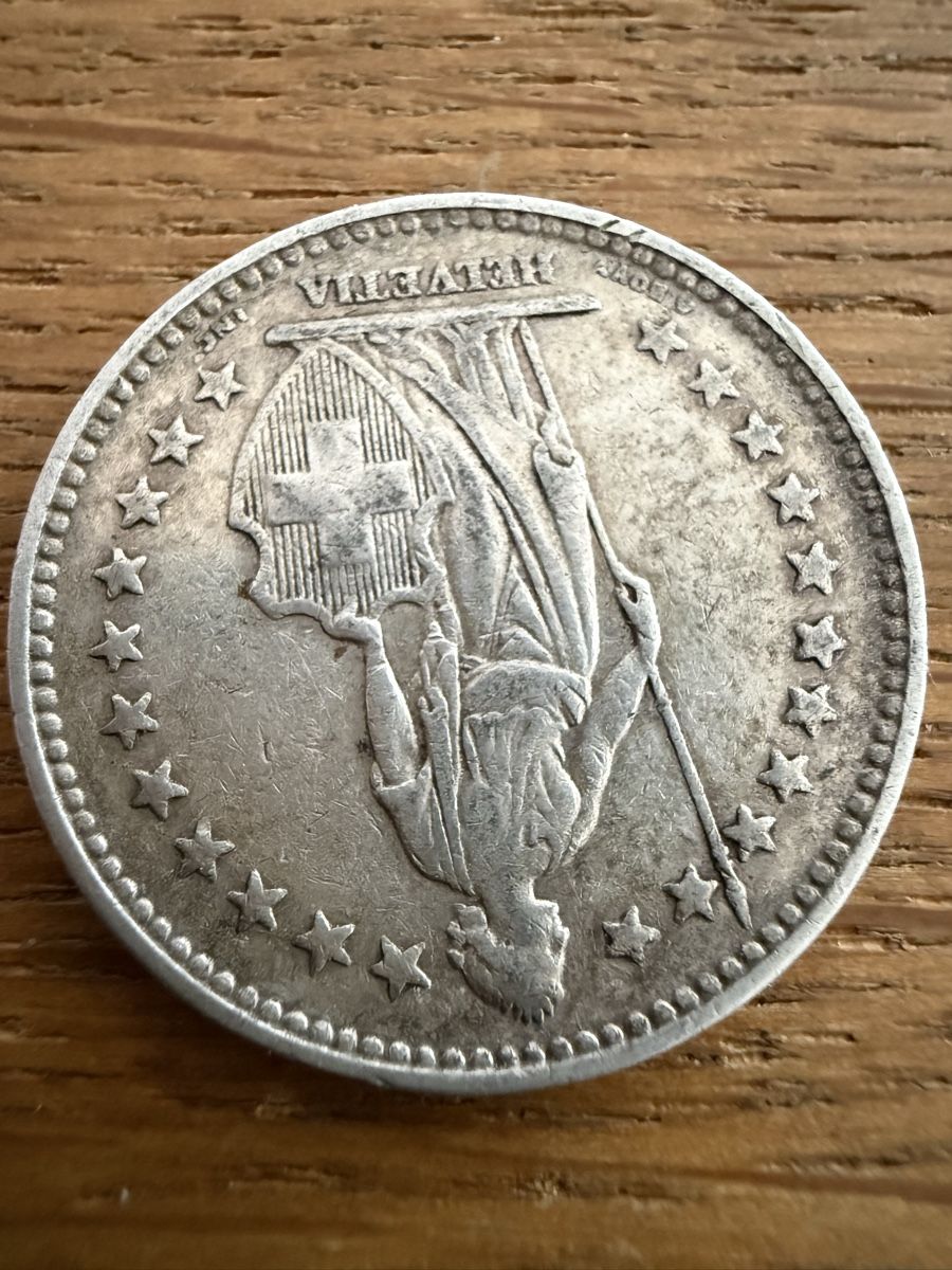 Tutti le monete: 2 Fr. Silbermünze 1920,  Münze – Usato da Goldach venduto da Messerguru 1
