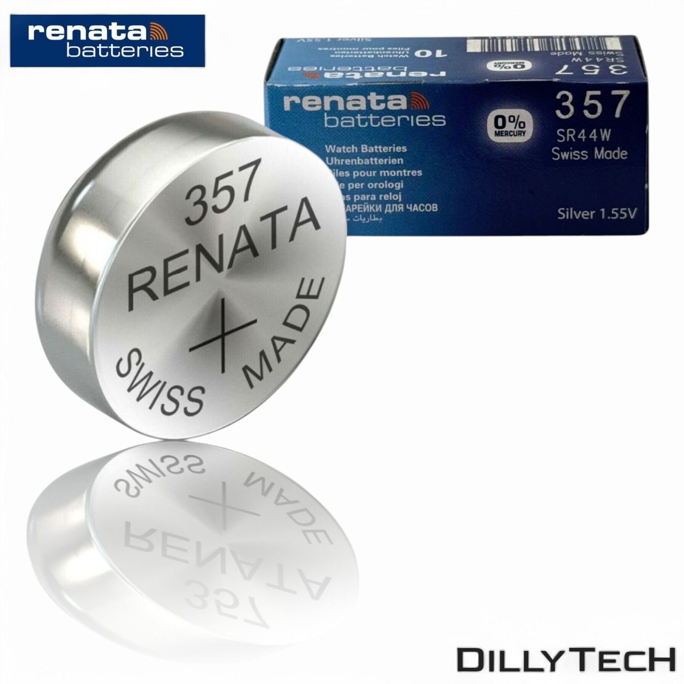 Caricatori & Batterie: Renata 357 Box, SR1154 Knopfzellenbatterie - 3 Stk. – Nuovo e nell'imballaggio originale da Meilen venduto da DillyTecH 2