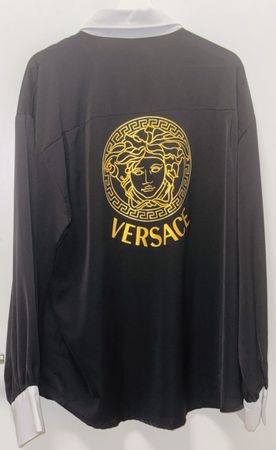 Camicia nuova XXL nera con Medusa dorata . 