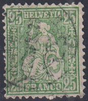 Sitzende Helvetia "25", Nr.49,V-O, SBK 150.-++++