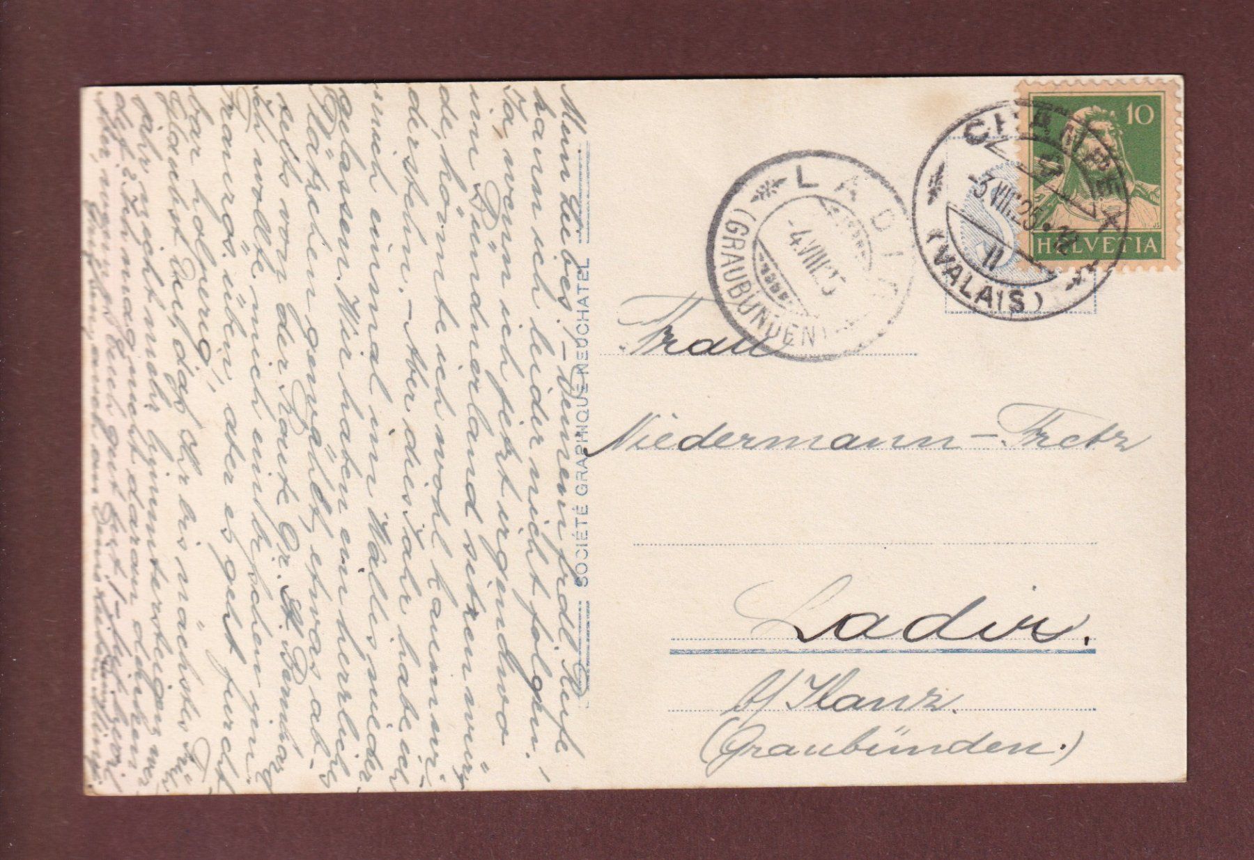 Ansichtskarten: LAC CHAMPEX - 1925 – Gebraucht aus Pully von nicecards-shop 1