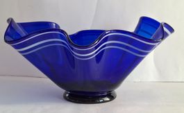 Blaue Glasschale Handmade souvenir Zürich, Vintage Look