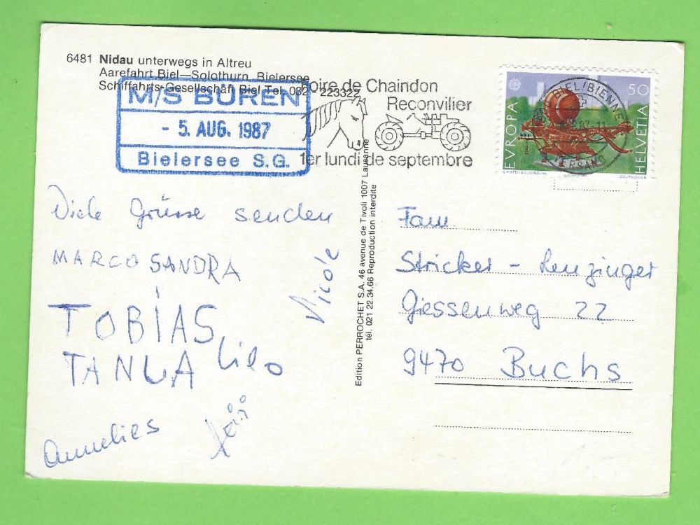 Cartoline postali: Nidau MS Büren Bielersee – Usato da Zürich venduto da t24_de 1