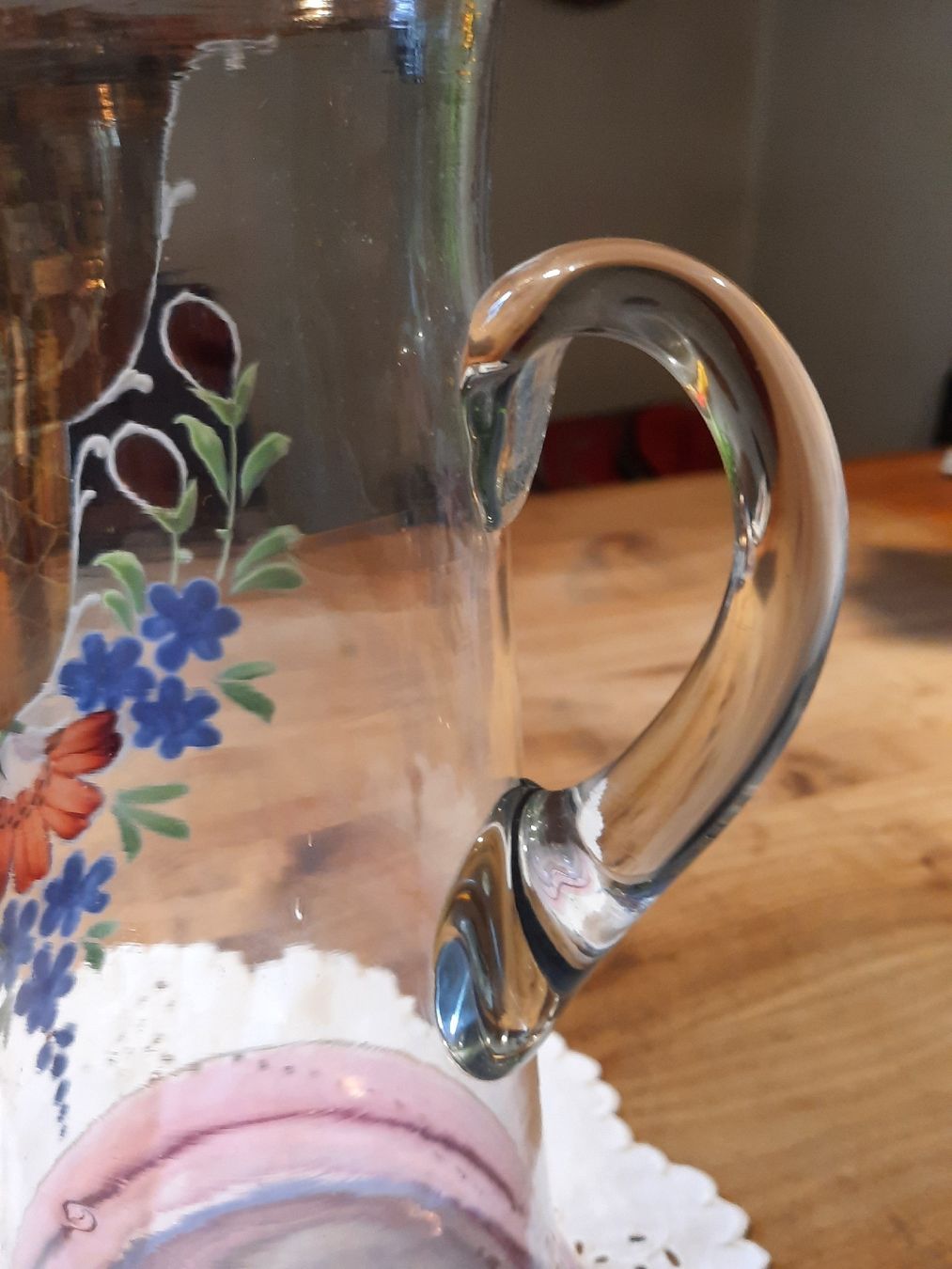 Caraffe: Biedermeier GLASKRUG mit Emailmalerei – Usato da Busswil BE venduto da balu37 9