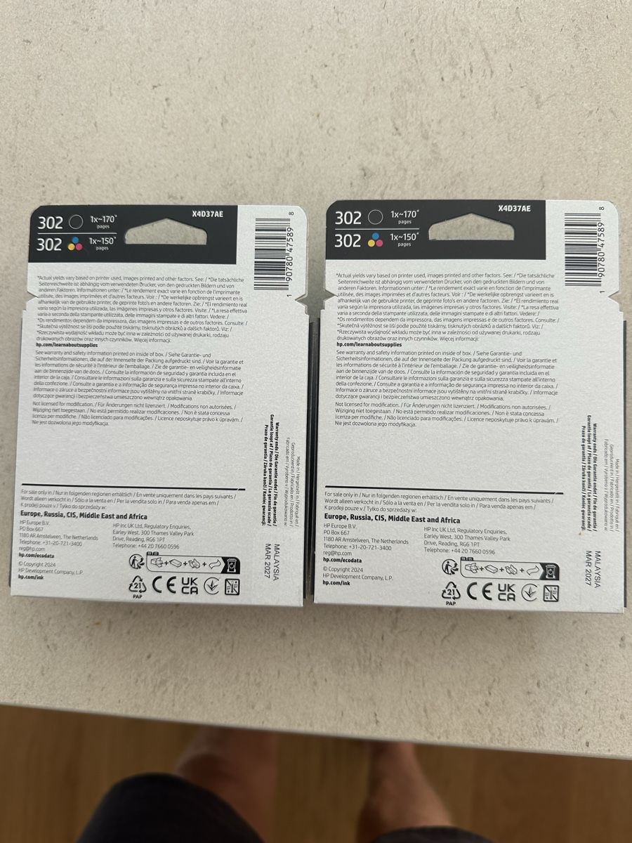 Hewlett Packard Druckerpatronen & Toner: HP 302 black & Tri colour Neu – Neu und originalverpackt aus Ramsen von uniquetones.ch 2