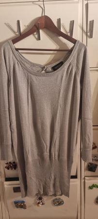 Silberner Longpullover von Woman by Halens, Gr. 44/46