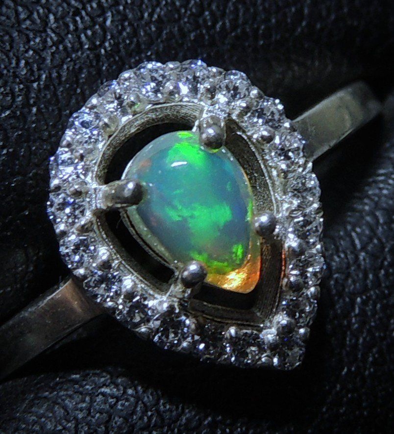 Anelli: Opal Silber 925 Fingerring Gr. 51 – Usato da Waldenburg venduto da schaller707 2