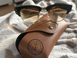 NEU- Sonnenbrille Ray-Ban Clubmaster grün braun mit Etui