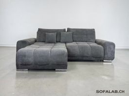 Ecksofa Britisches Grau mit Schlaffunktion und Stauraum