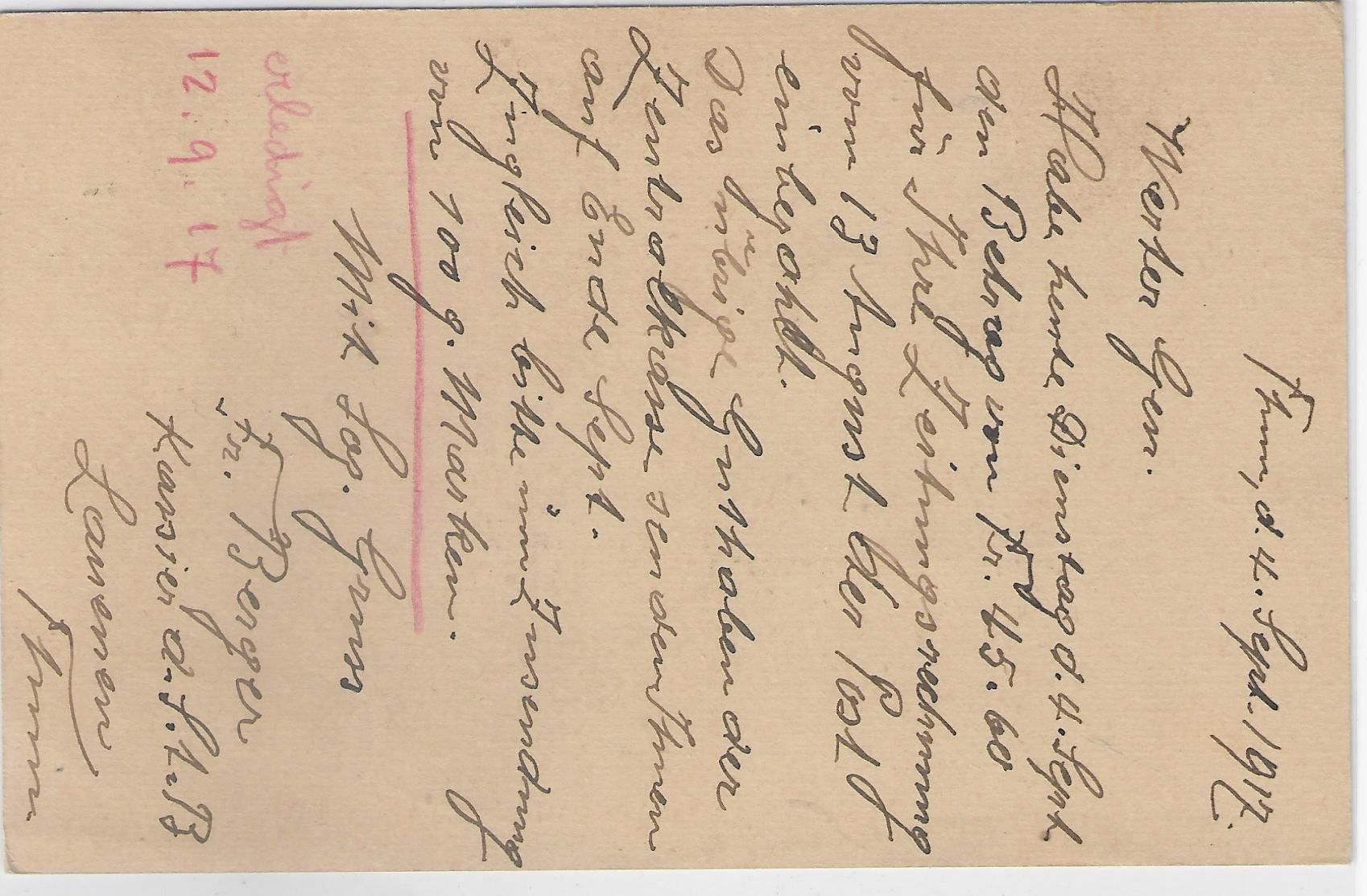 Alle Briefmarken: Postkarte Thun 5.IX.17 nach Bern – Antik aus Ettingen von Kartenplanet 1