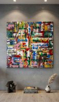 Gemälde " Bunt " handmade 88×88×3