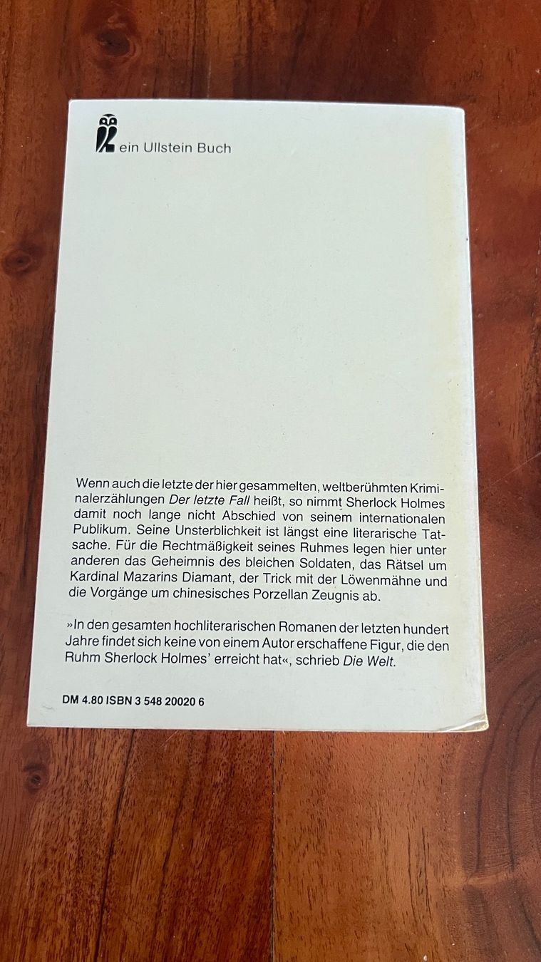 Libri: Sherlock Holmes und der bleiche Soldat, 1980 – Usato da Schübelbach venduto da Dolly990_2 1