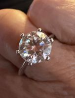 Ring 3 Karat Moissanit 925-er Silber 17,3mm m. Zertifikat
