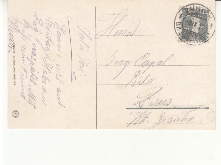 Cartoline postali: Zürich 1919 – Usato da Bürglen TG venduto da StampGraf 1