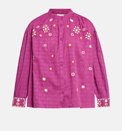 BOHO-BLUSE IN PFLAUMENLILA – GR.M/L
