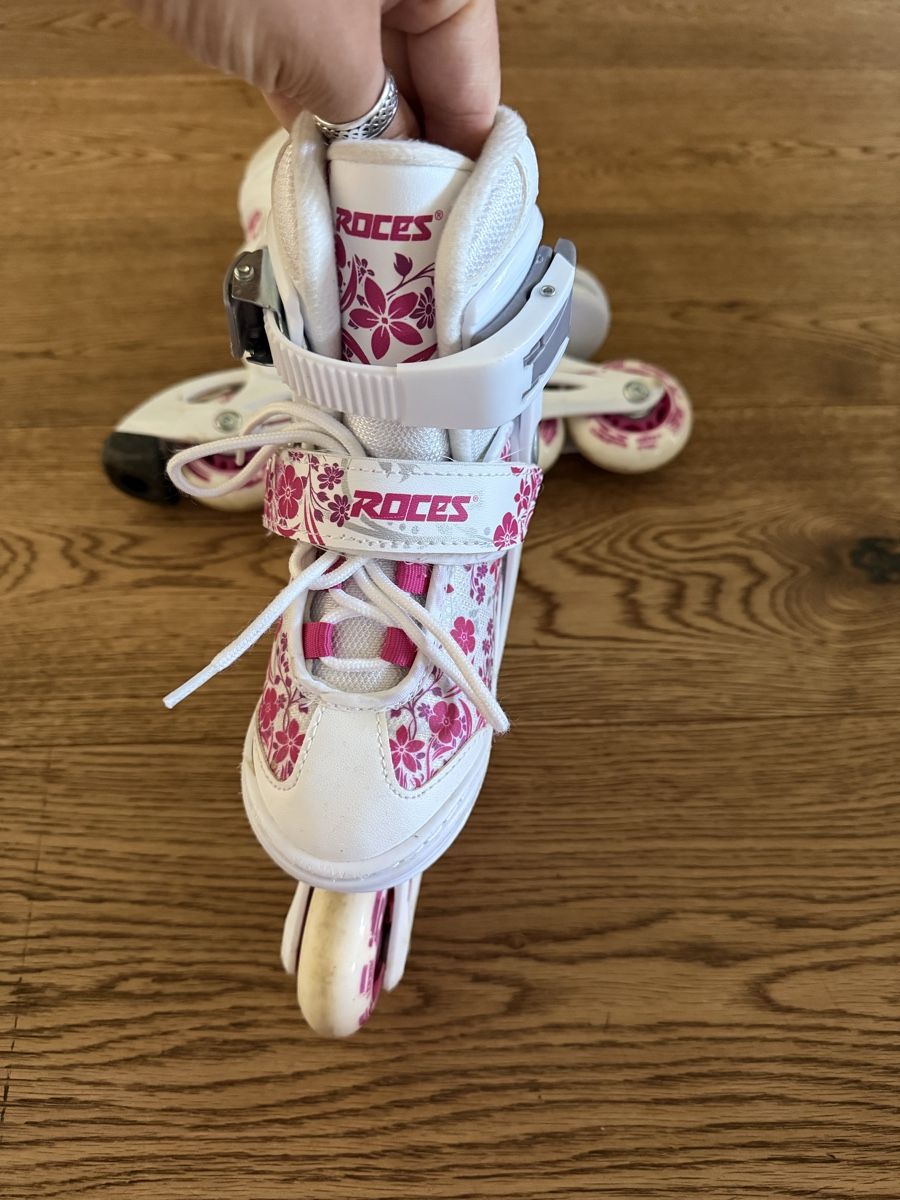 Pattini in linea & Pattini a rotelle:  Kinder Inline Skates White Pink Floral – Nuovo (secondo la descrizione) da Einsiedeln venduto da sar_229v 3