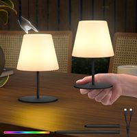 2 Stück Tischlampe Kabellos LED Akku Kleine Nachttischlampe