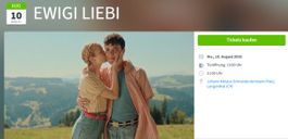 2 Tickets Openair Cinema Langenthal - Ewigi Liebi 10.8.26