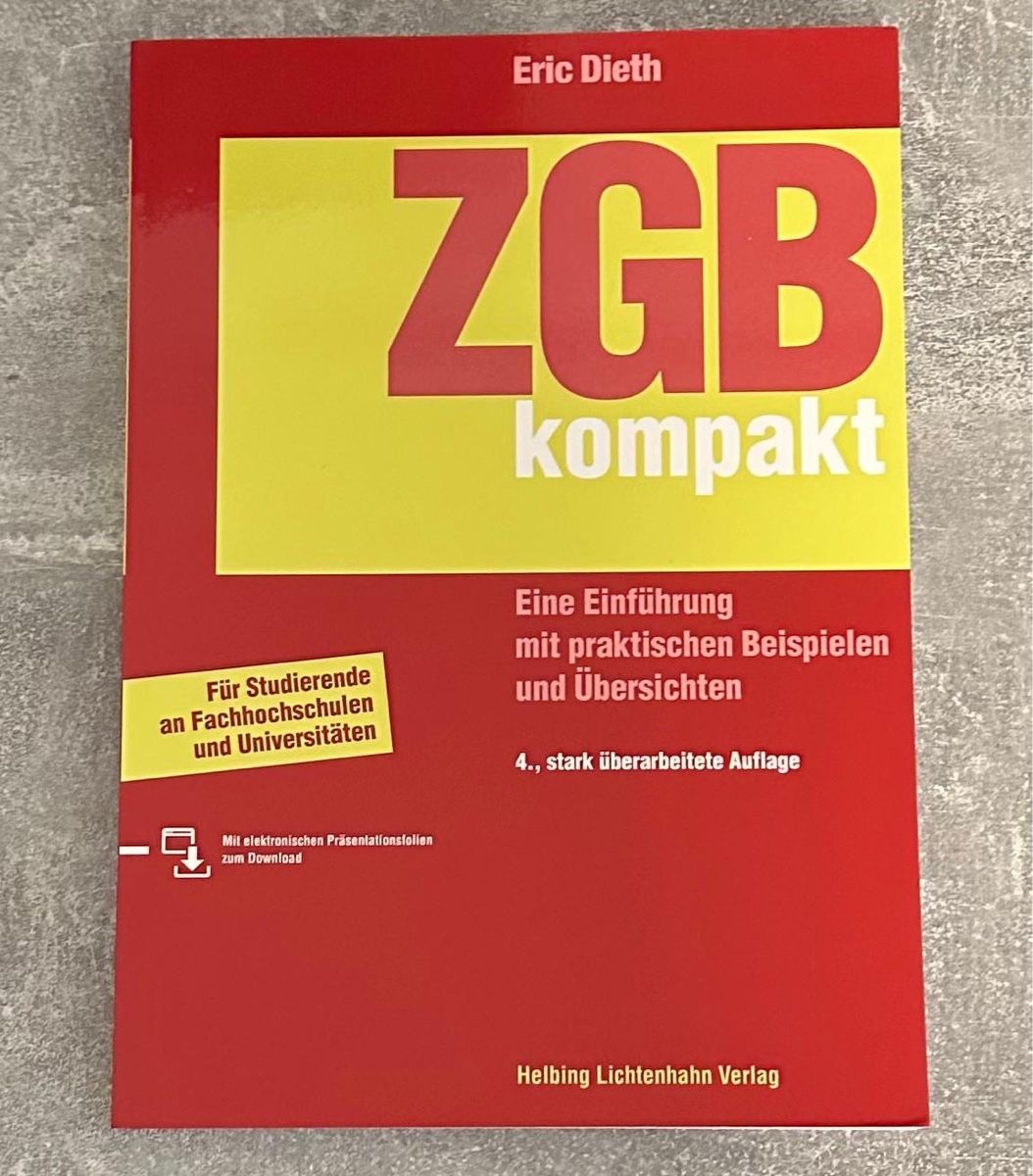 Bücher: ZGB kompakt, Eric Dieth, 4. Auflage, NEU – Neu (gemäss Beschreibung) aus Netstal von muj_q7ty