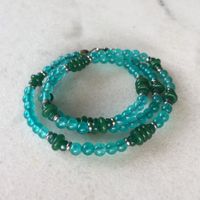 Feine Quarz Kette mit Jade