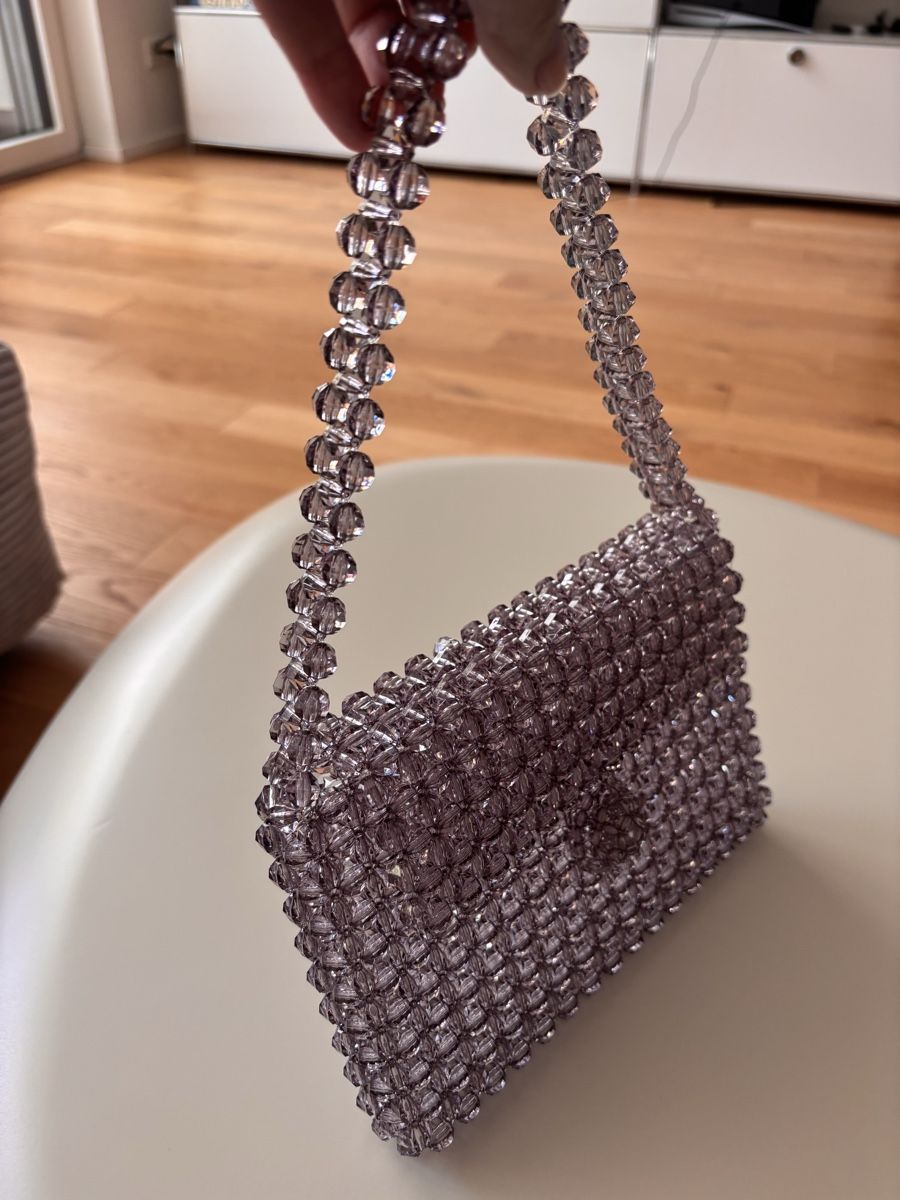Taschen für Damen: Handmade Perlen-Handtasche, Grau – Neu (gemäss Beschreibung) aus Horgen von tha_h6cv 2