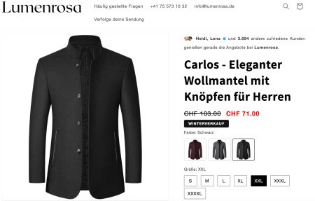 Manteau laine homme NEUF / Herren Wollmantel NEU