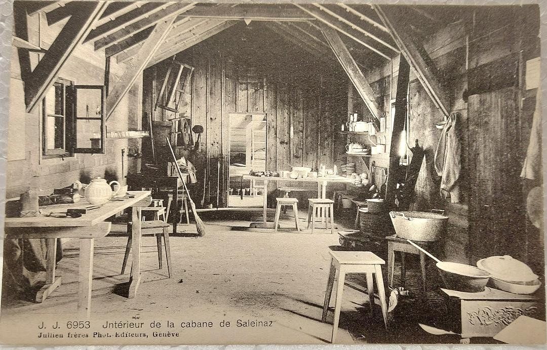 Cartoline postali: SALEINAZ - Intérieur de la cabane – Usato da Delémont venduto da Domdom1
