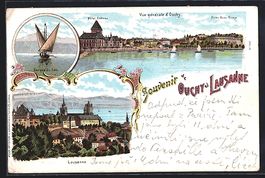 Litho Ouchy et Lausanne, Vue générale 