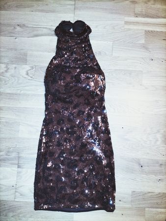 Neu sexy Dress Kleid Pailletten Leo XXS 32 158