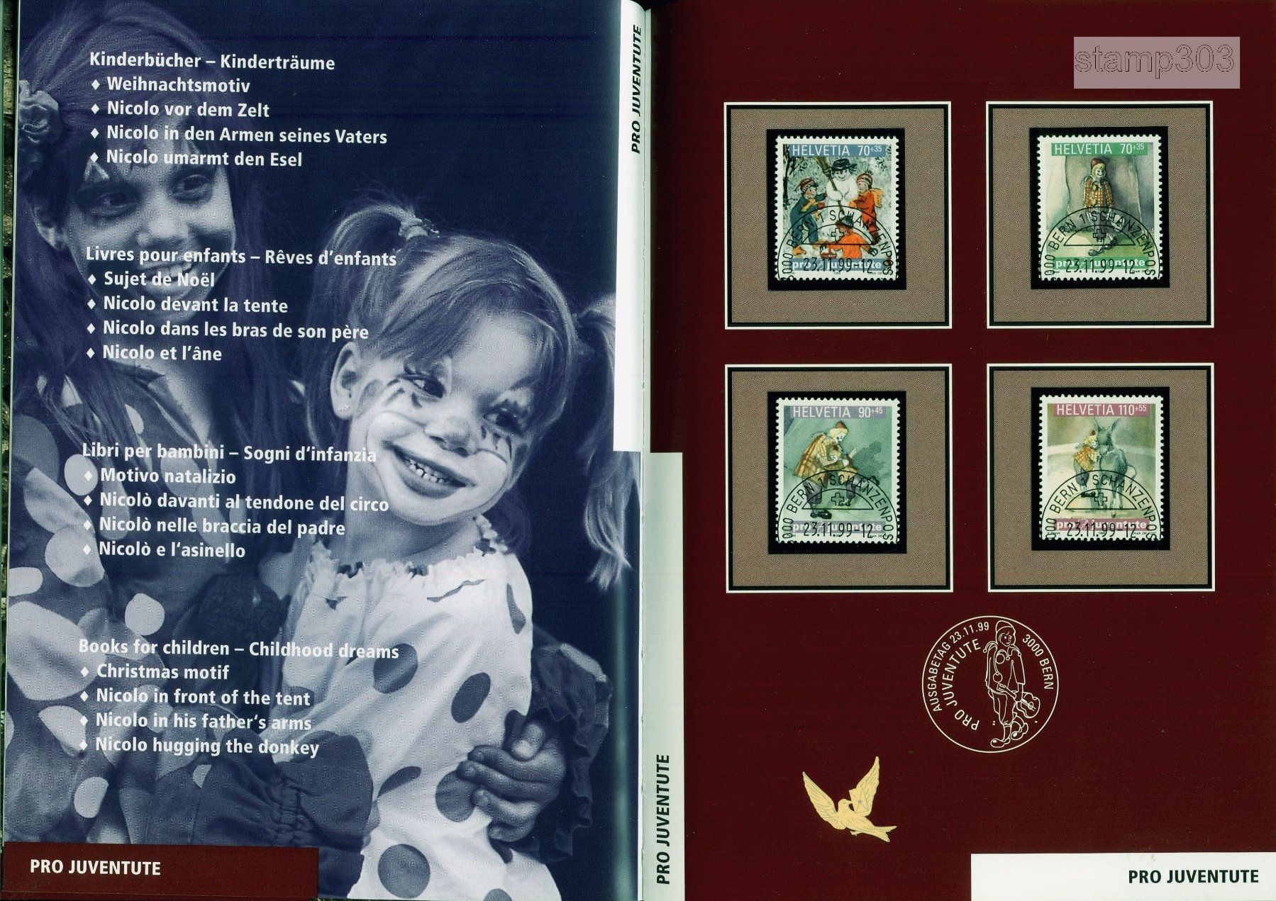Tutti i francobolli: 1999 Jahrbuch Ersttagsstempel – Usato da Eggersriet venduto da stamp303 1