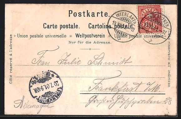 Ansichtskarten: C. Steinmann: Interlaken, Blick über de – Gebraucht aus Berlin von bartko-reher 1