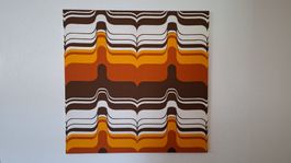70er Jahre Stoffbild Wandbild Space Age Paneel