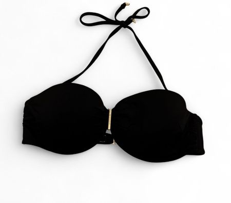 Bikini Oberteil Schwarz gepolstert mit Neckholder
