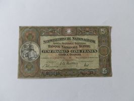 Schweiz 5 Franken Note 1947