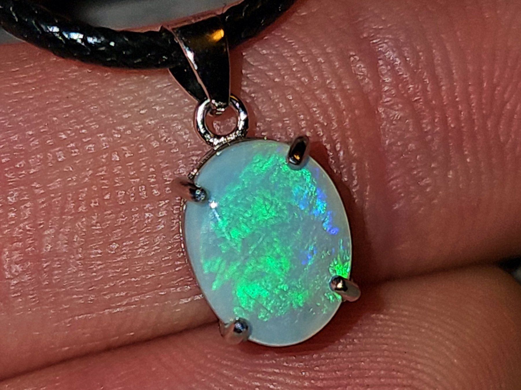 Pietre preziose: Natürlicher Australischer Opal Silber-Anhänger – Nuovo e nell'imballaggio originale da Uerkheim venduto da Winwinner 1