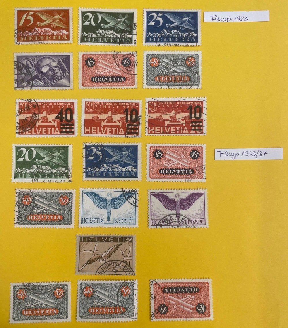 Tutti i francobolli: Flugpost gestempelt diverse 1923/1933/37 u.weitere – Usato da Sirnach venduto da Melisangi