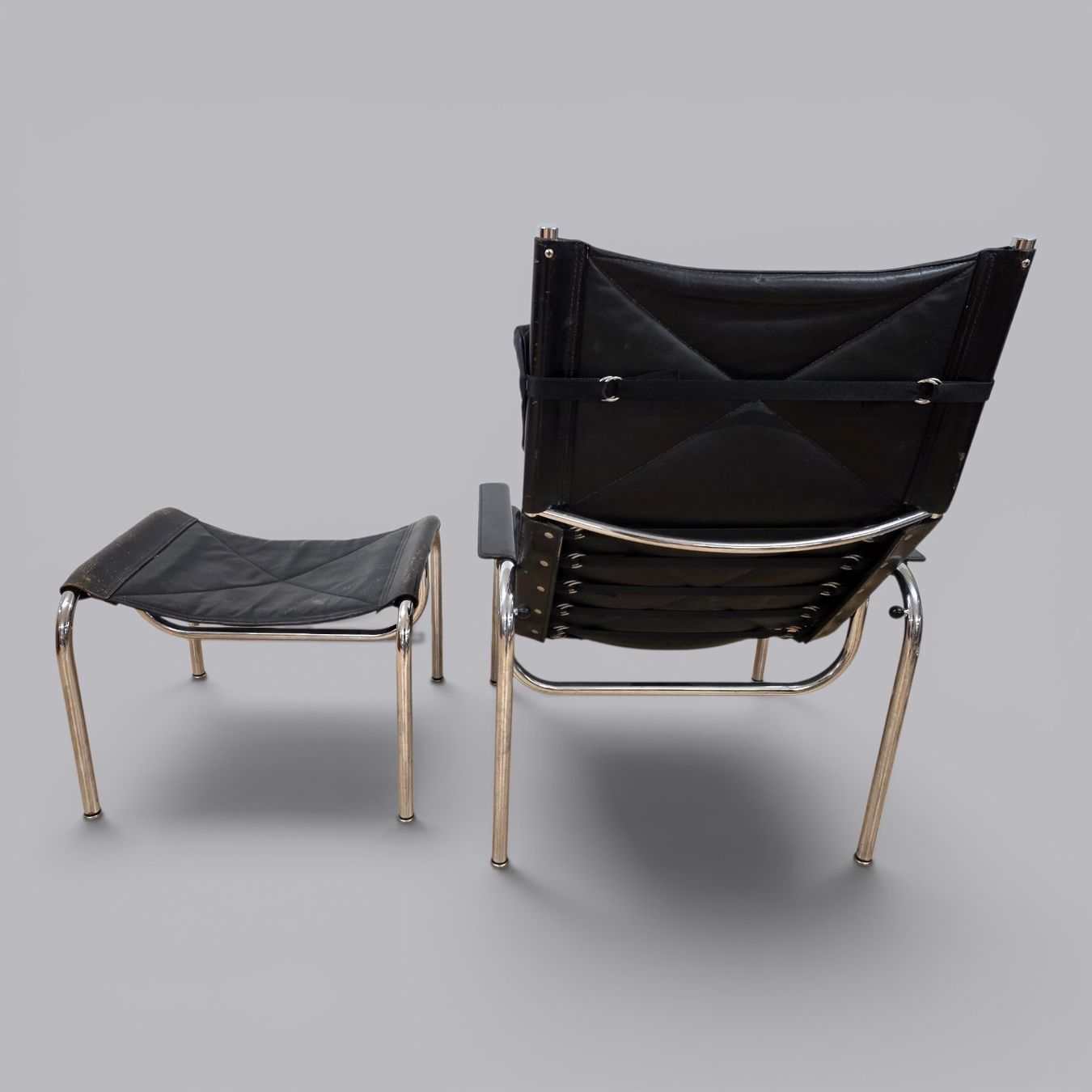 Sessel: Sessel mit Hocker, Leder, Chrom - Zeitloses Design! – Gebraucht aus Rieden AG von RuvensBrocki 3