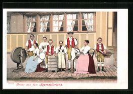 Appenzellerland, Gesellschaft in Tracht,