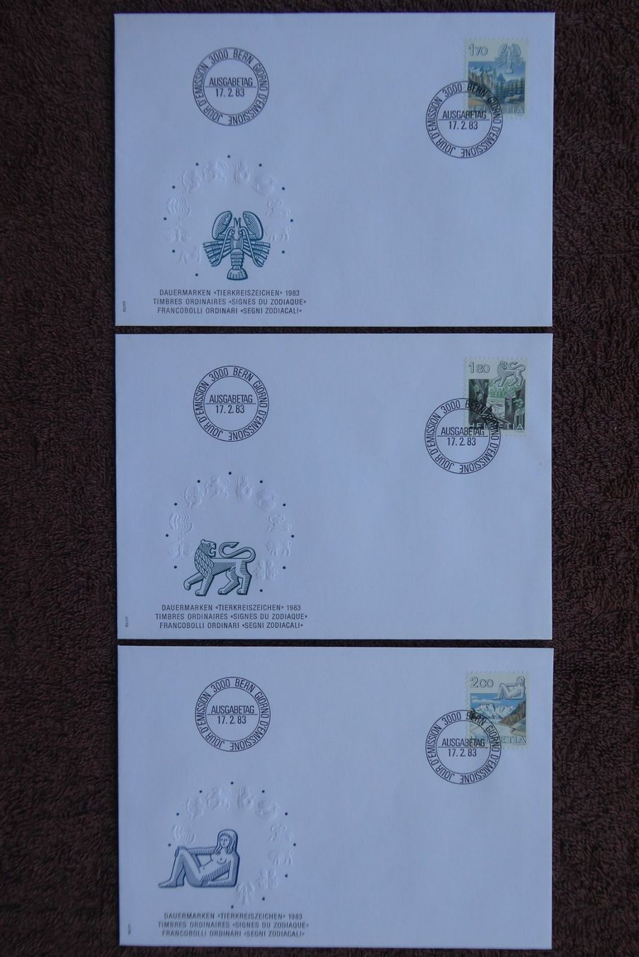Tutti i francobolli: (F434) FDC 1983 -> 686 - 688 – Usato da Basel venduto da scholle50