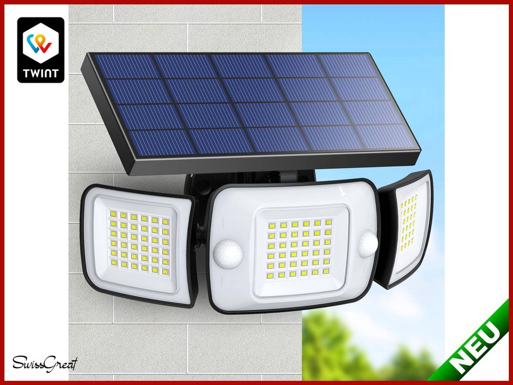 Solarlampe Außen 3 Köpfe Bewegungsmelder Kaufen auf Ricardo