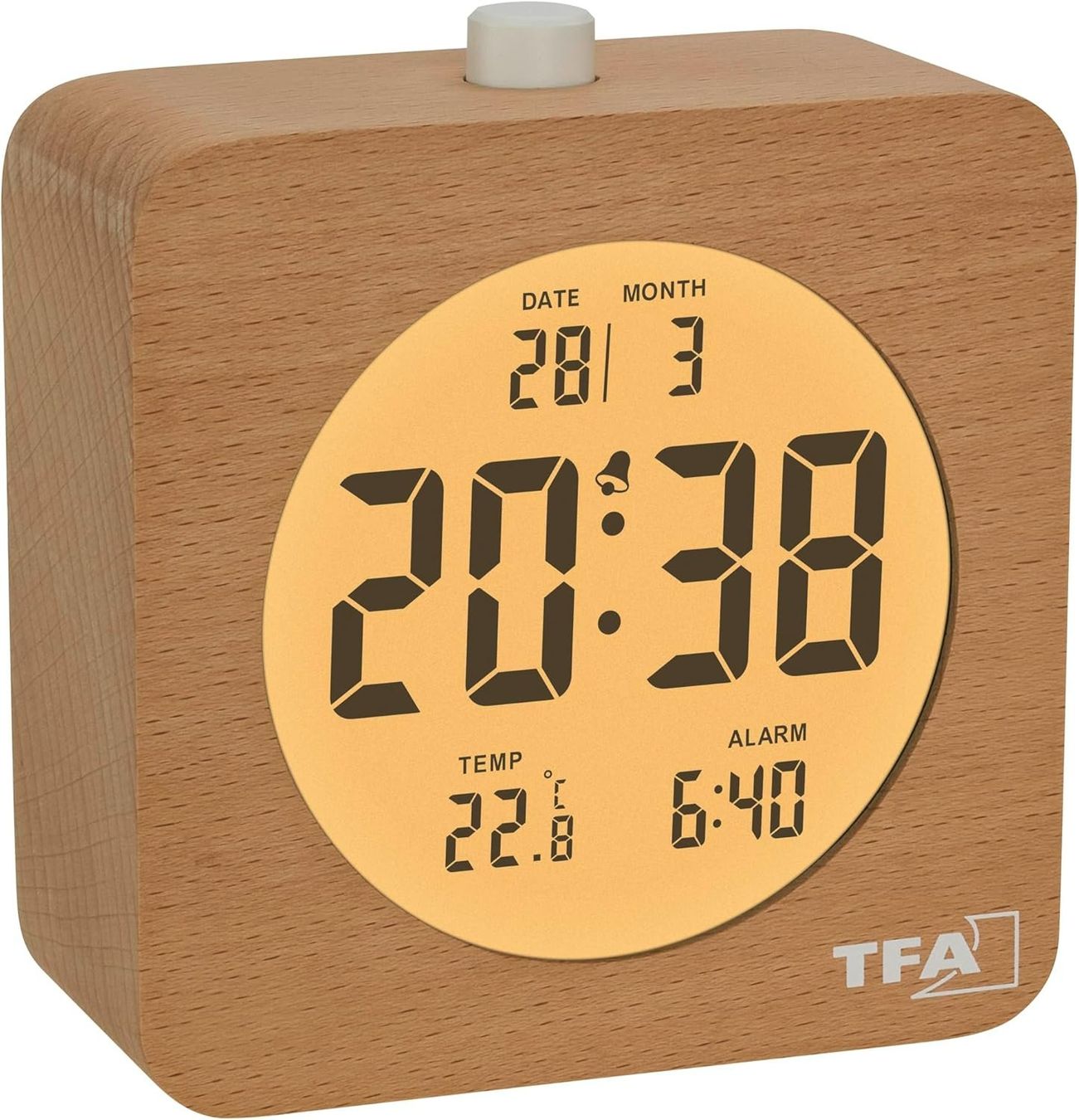Sveglie: TFA Digitalwecker Holz mit Temperaturanzeige – Nuovo e nell'imballaggio originale da Suhr venduto da SchnapperCH