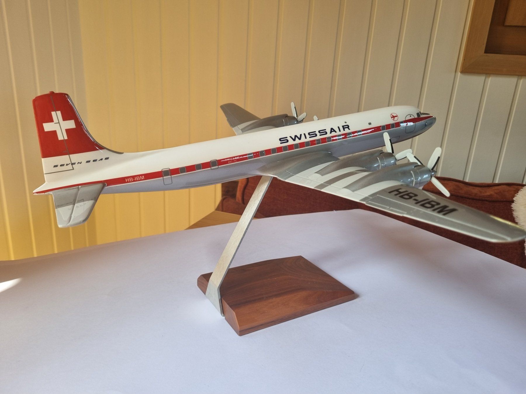 Swissair Kit di modellismo & Modellini statici: Swissair DC-7-C, 1/72, Atlantic Models – Usato da Choëx venduto da aru_vs6m 5