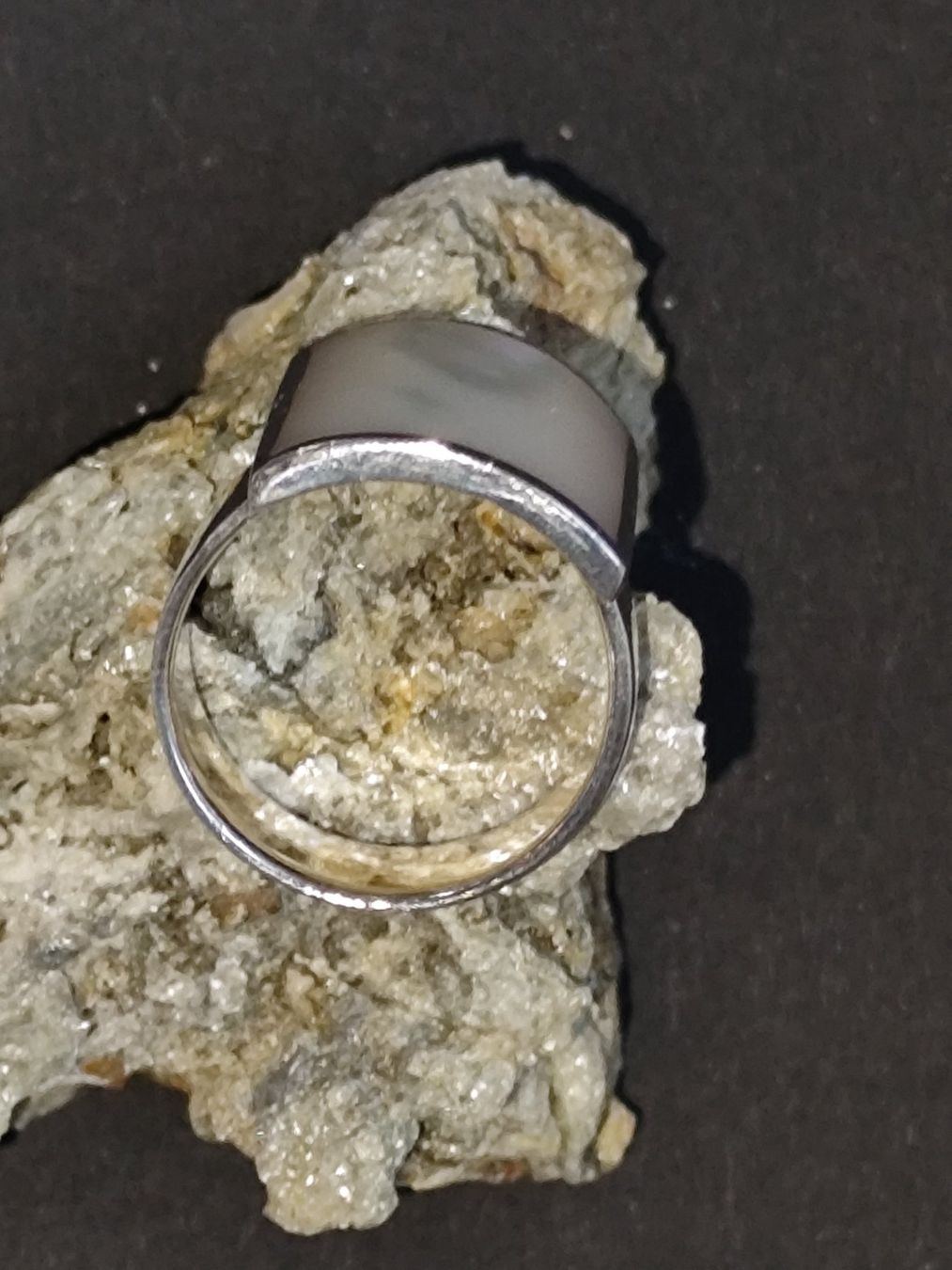 Anelli: Silberring mit Perlmutt Einlage breit Statement Ring 925 – Usato da Bettingen venduto da hamau2012 4