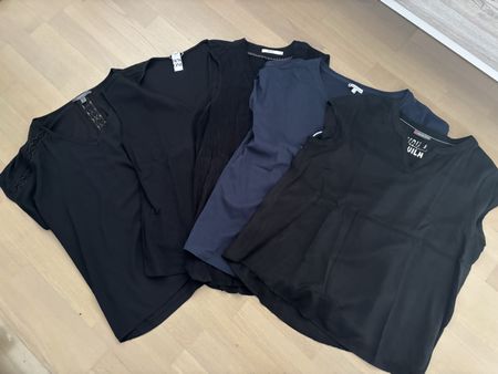 Sommerliche schwarze T-Shirts, 5er-Pack, Top Zustand
